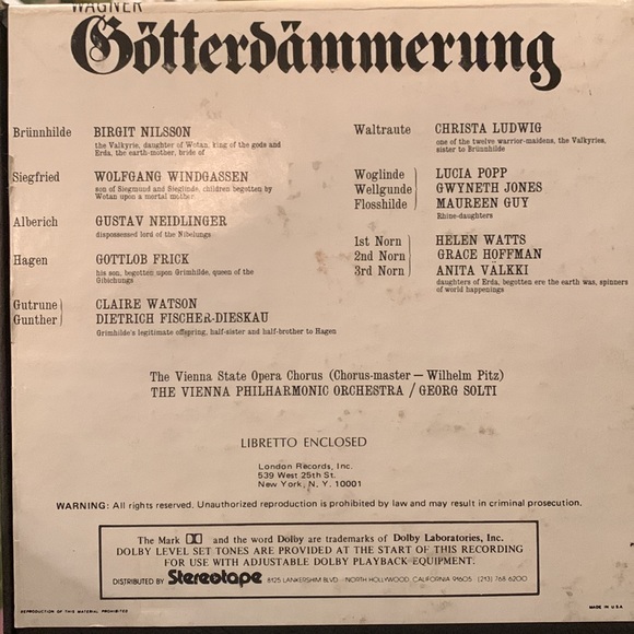 Wagner’s Gotterdammerung Opera, London recording, 4 track reel to reel, - Picture 2 of 6